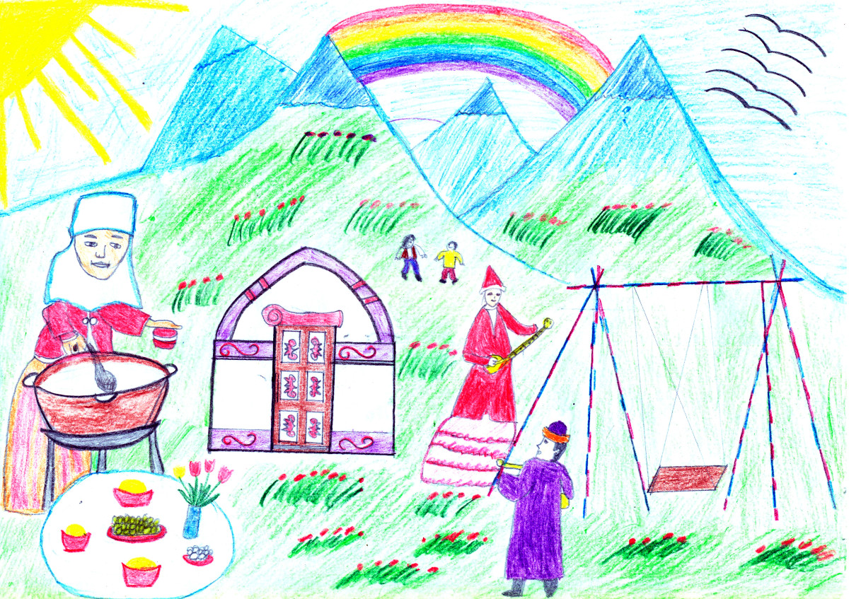 Как нарисовать навруз. Праздник Наурыз для детей. Рисунок на тему Наурыз. Наурыз иллюстрация для детей. Рисование на тему Нооруз.